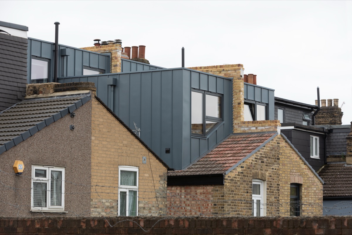 Zinc-clad loft extension at Keogh Road, Stratford